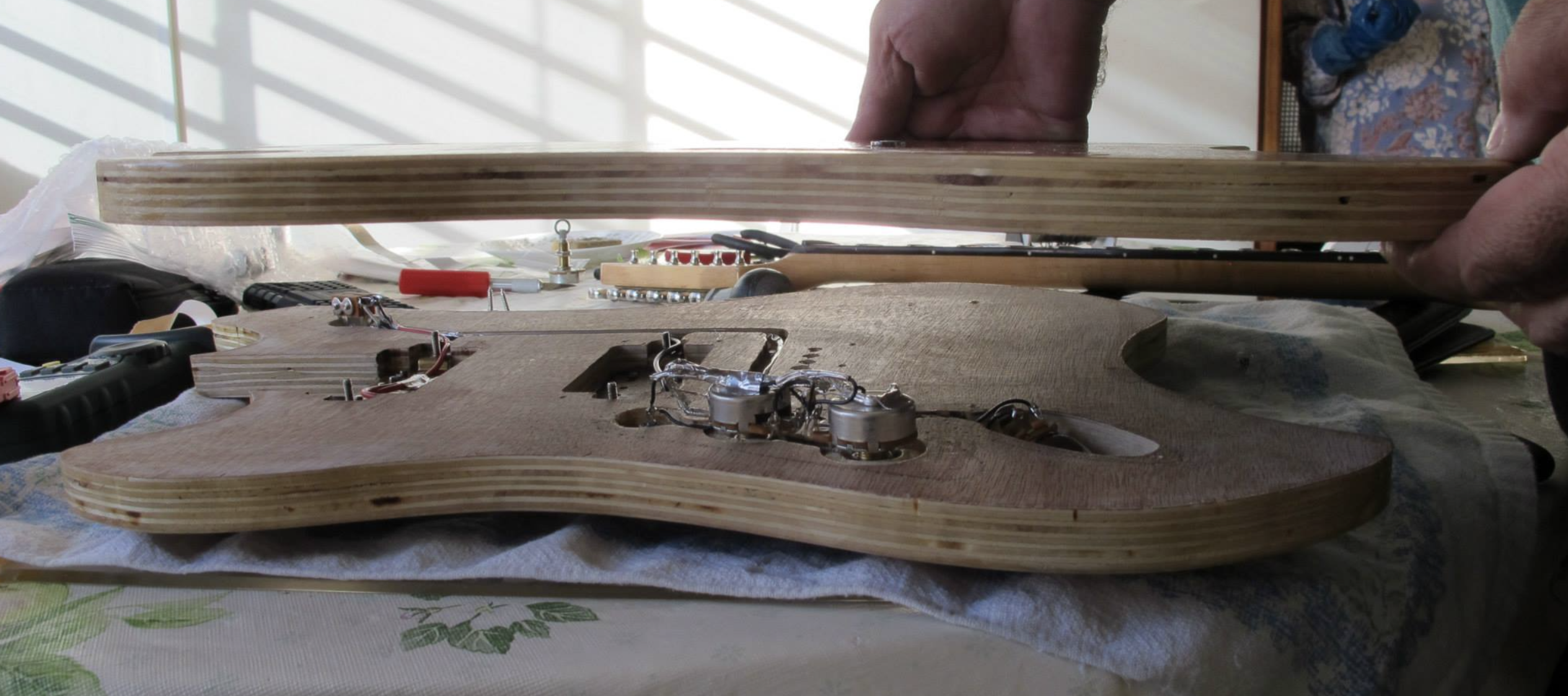 Hand-built electric guitar